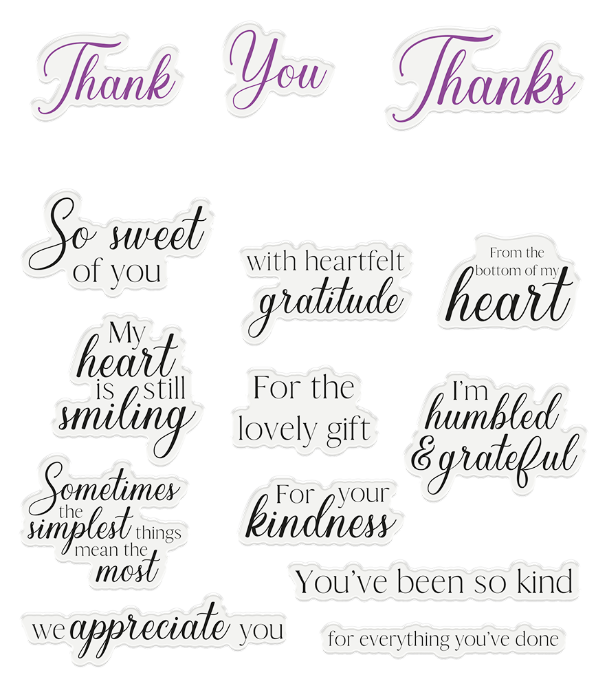 Crafter's Companion Sentiment & Verses Clear Stamps Thank You