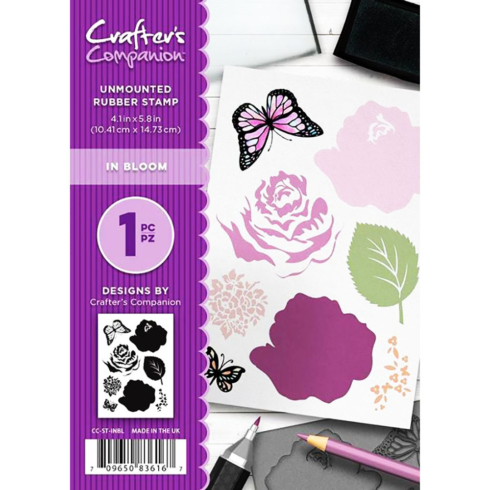 Crafter’s Companion A6 Rubber Stamp – In Bloom-CC-ST-INBL