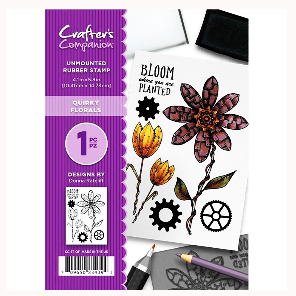 Crafter’s Companion A6 Rubber Stamp – Quirky Florals-CC-ST-QF