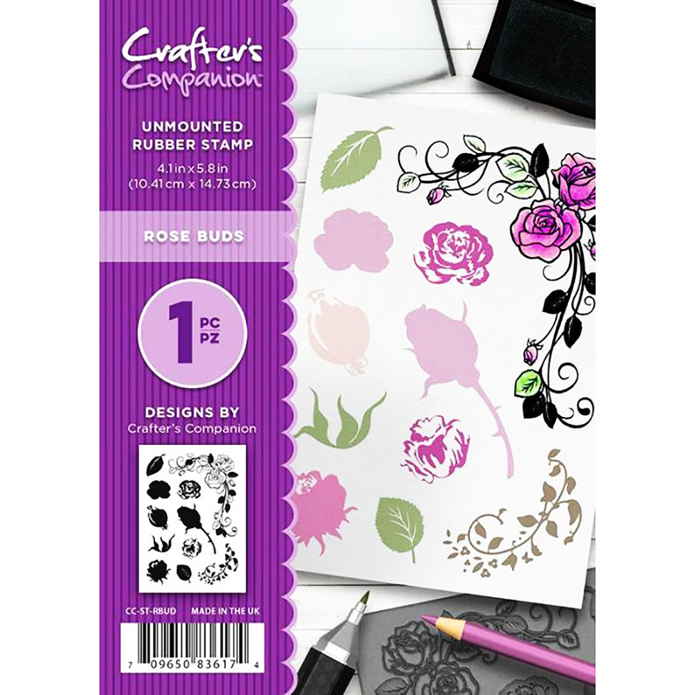 Crafter’s Companion A6 Rubber Stamp – Rose Buds-CC-ST-RBUD