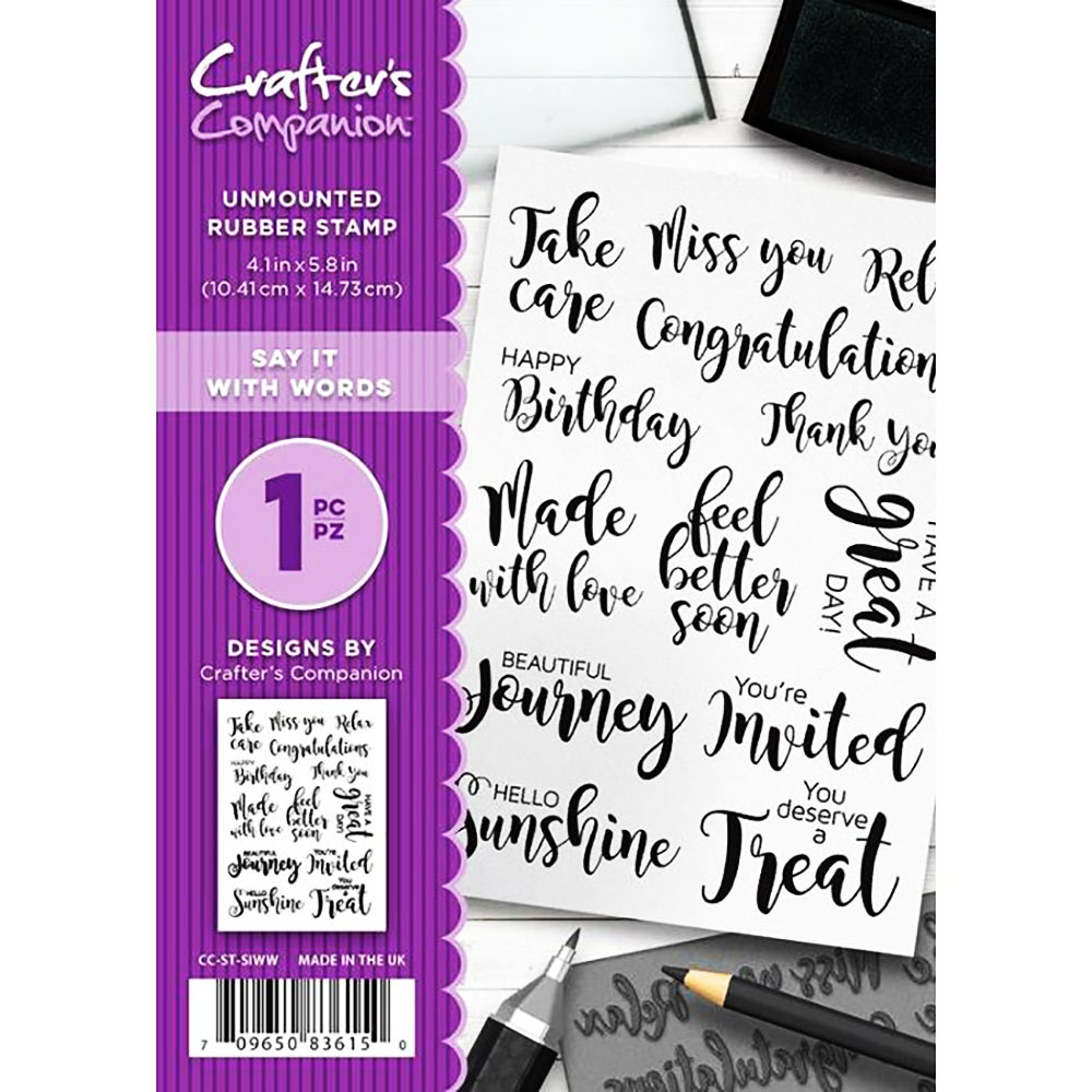 Crafter’s Companion A6 Rubber Stamp – Say It With Words-CC-ST-SIWW