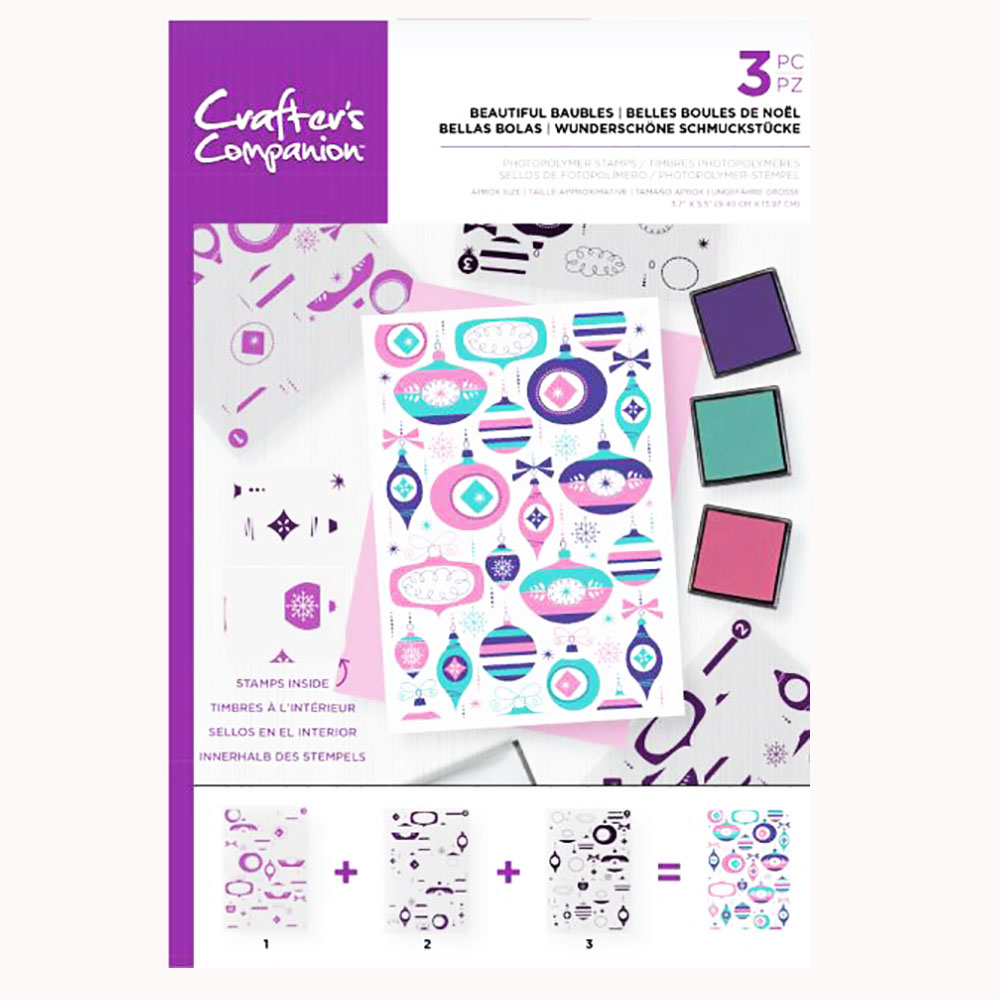 Crafter’s Companion Background Layering Stamps – Beautiful Baubles