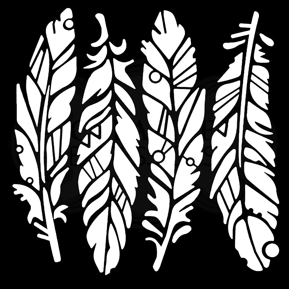 Woodware Stencil - Feathers