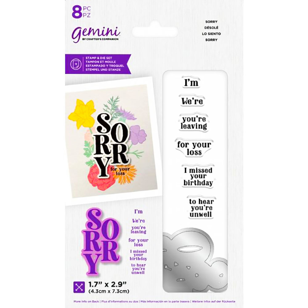 Crafters Companion Stamp & Die Set - Sorry