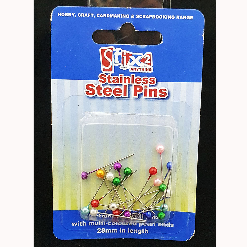 Stix2 Stainless Steel Pearl Pins - 28mm - Gillies Crafts & Gifts