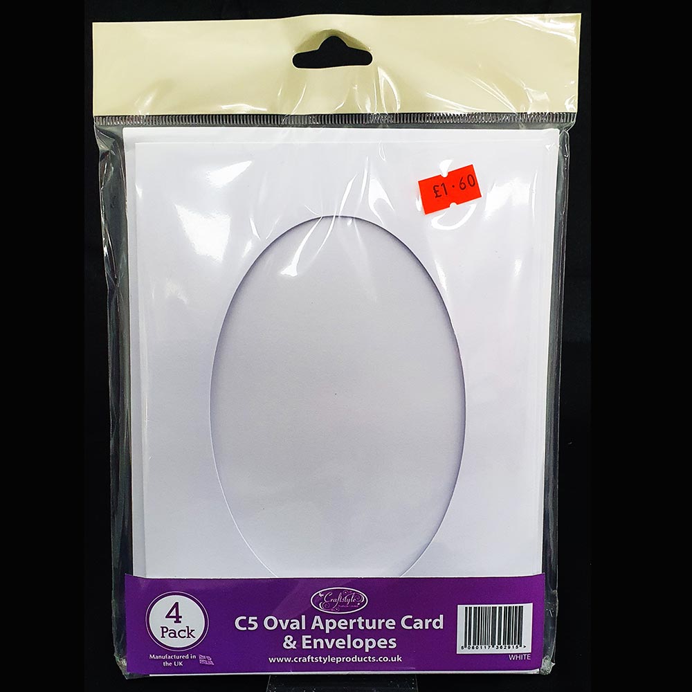 Craftstyle C5 Card & Envelopes Oval Aperture White