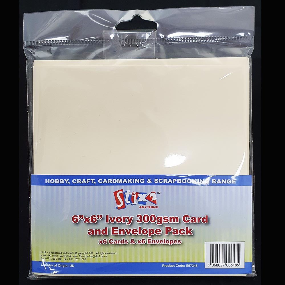 Stix2 6" x 6" Card & Envelopes Cream