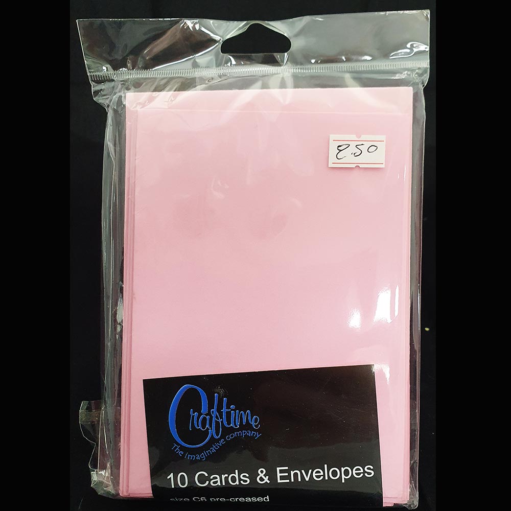 Craftime 4" x 6" Cards & Envelopes Pink