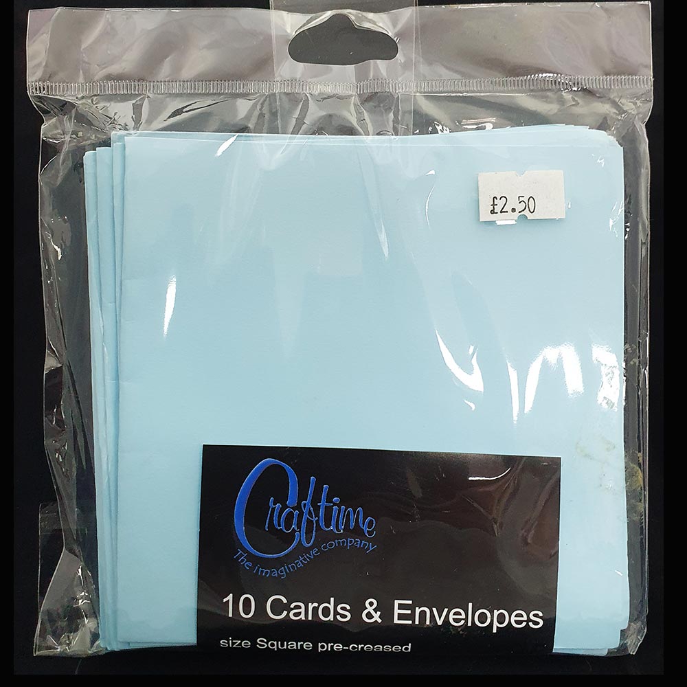 Craftime 5" x 5" Cards & Envelopes Blue