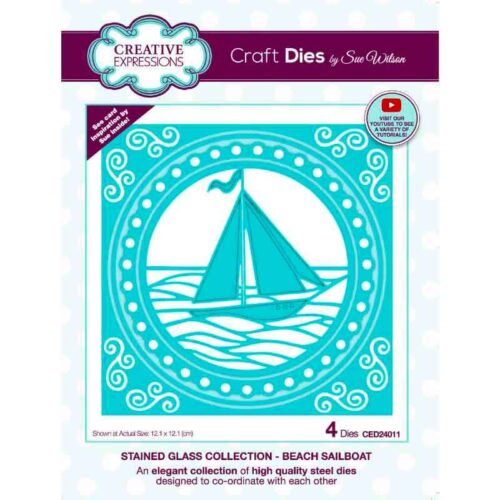 Glass Collection Beach Sailboat Craft Die