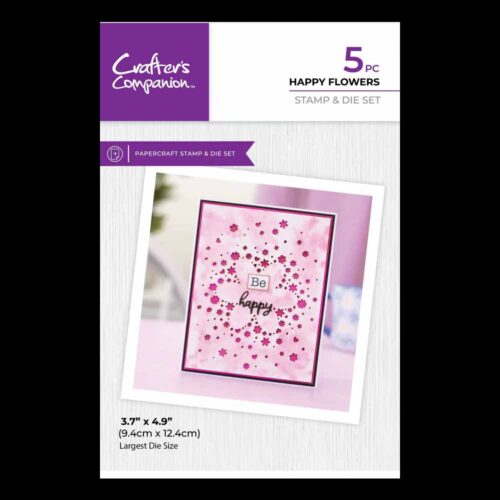 Crafters Companion Stamp & Die Set - Be Happy